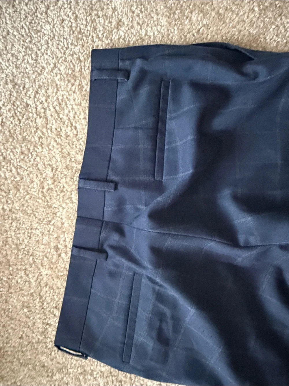 & Other Stories Navy Windowpane Two-Button Blazer
